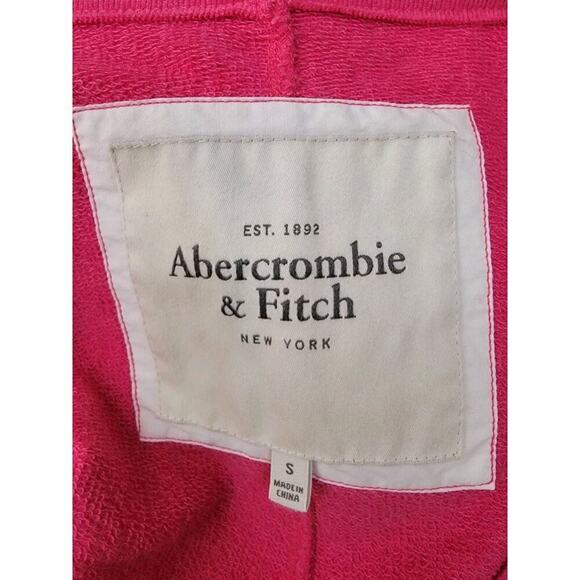 Abercrombie And Fitch One Button Cardigan Small Long Sleeve Logo Pink VTG 90's - Picture 9 of 12